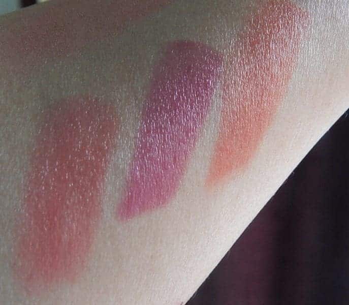 Revlon Super Lustrous Lipstick Shine In Pink Sizzle, Berry Couture, Rich Girl Red Review and Swatches 9
