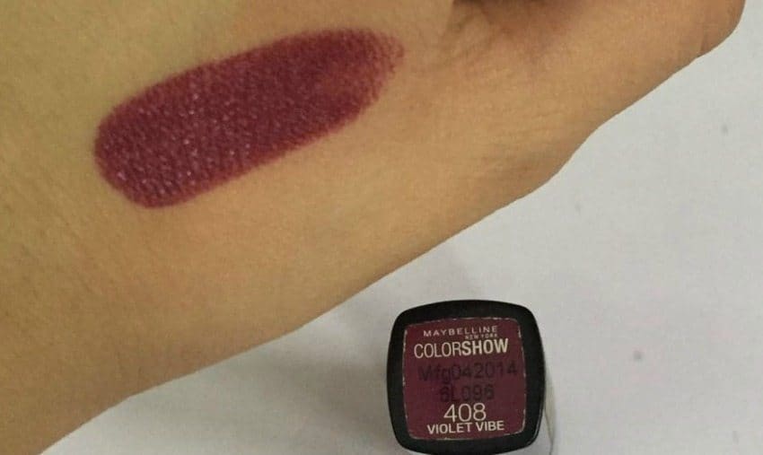 Maybelline Color Show Lipsticks Red Rush, Plum Tastic And Violet Vibe Review And Swatches 3