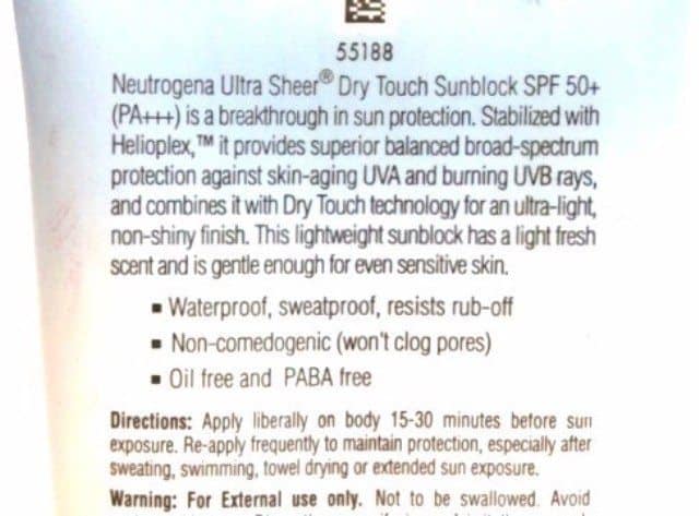 Neutrogena Dry Touch SPF 50 Review
