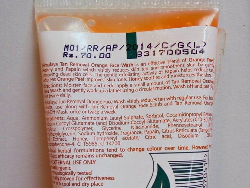 Himalaya Tan Removal Orange Face Wash Review1