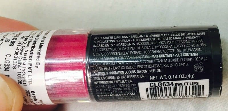 L.A Colors Pout Matte Lip Gloss Sweet Lips Review