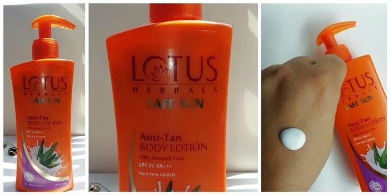 Lotus Safe Sun Anti Tan Body Lotion SPFs 25