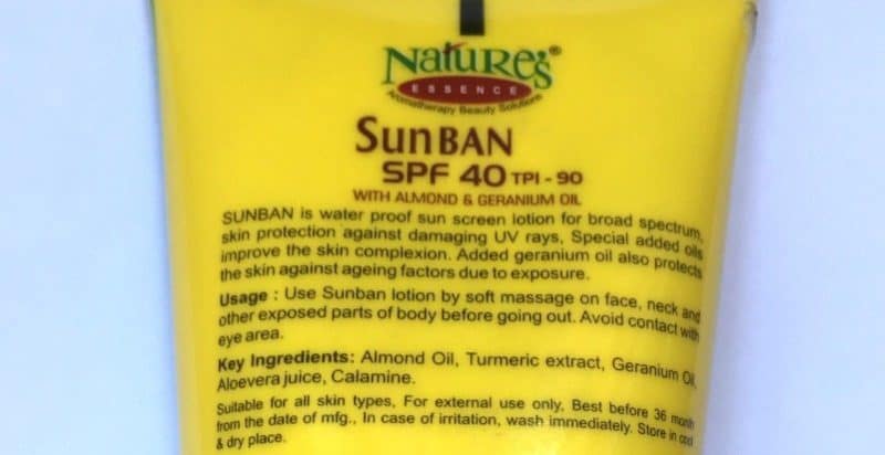 Nature’s Essence Sunban Lotion SPF 40 Review 2